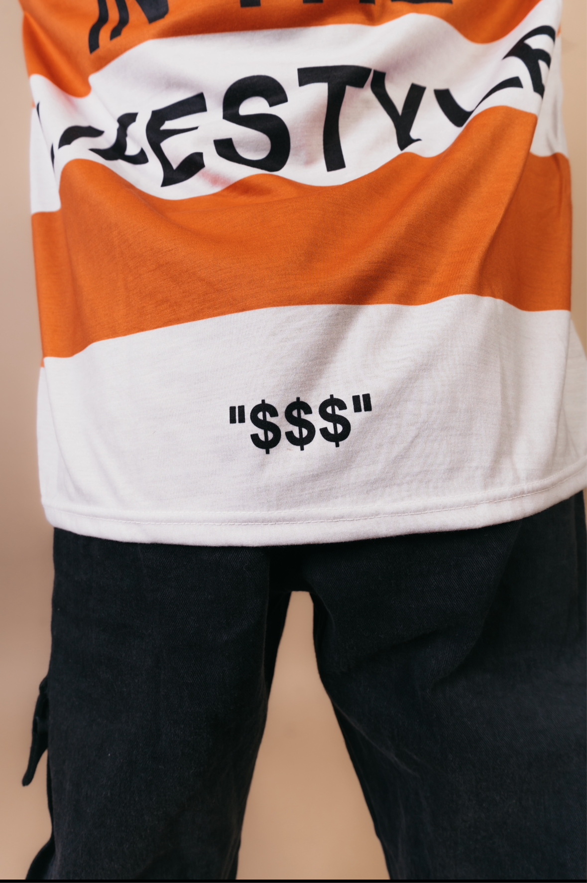 YVNG™ SILKY RUGBY SHIRT - Orange/OFF-WHITE