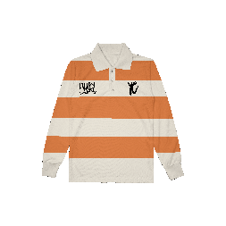 YVNG™ SILKY RUGBY SHIRT - Orange/OFF-WHITE