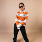 YVNG™ SILKY RUGBY SHIRT - Orange/OFF-WHITE